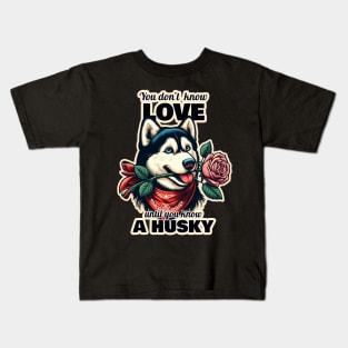 Husky Valentine's day Kids T-Shirt